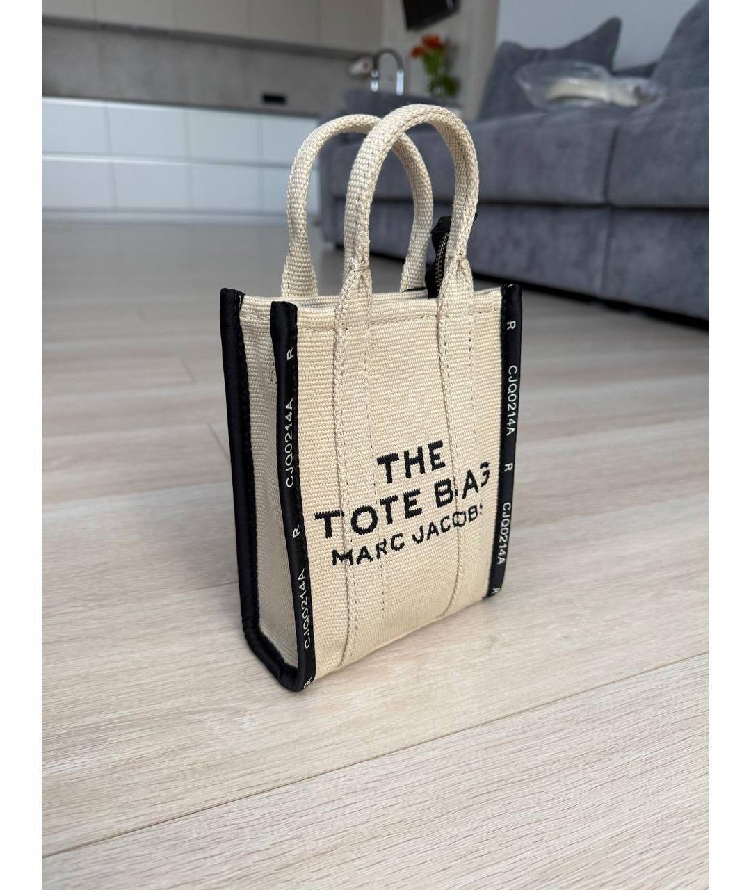 MARC JACOBS Бежевая тканевая сумка с короткими ручками, фото 2