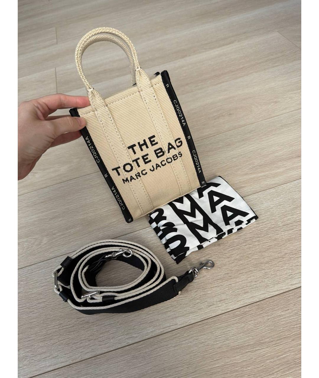 MARC JACOBS Бежевая тканевая сумка с короткими ручками, фото 5