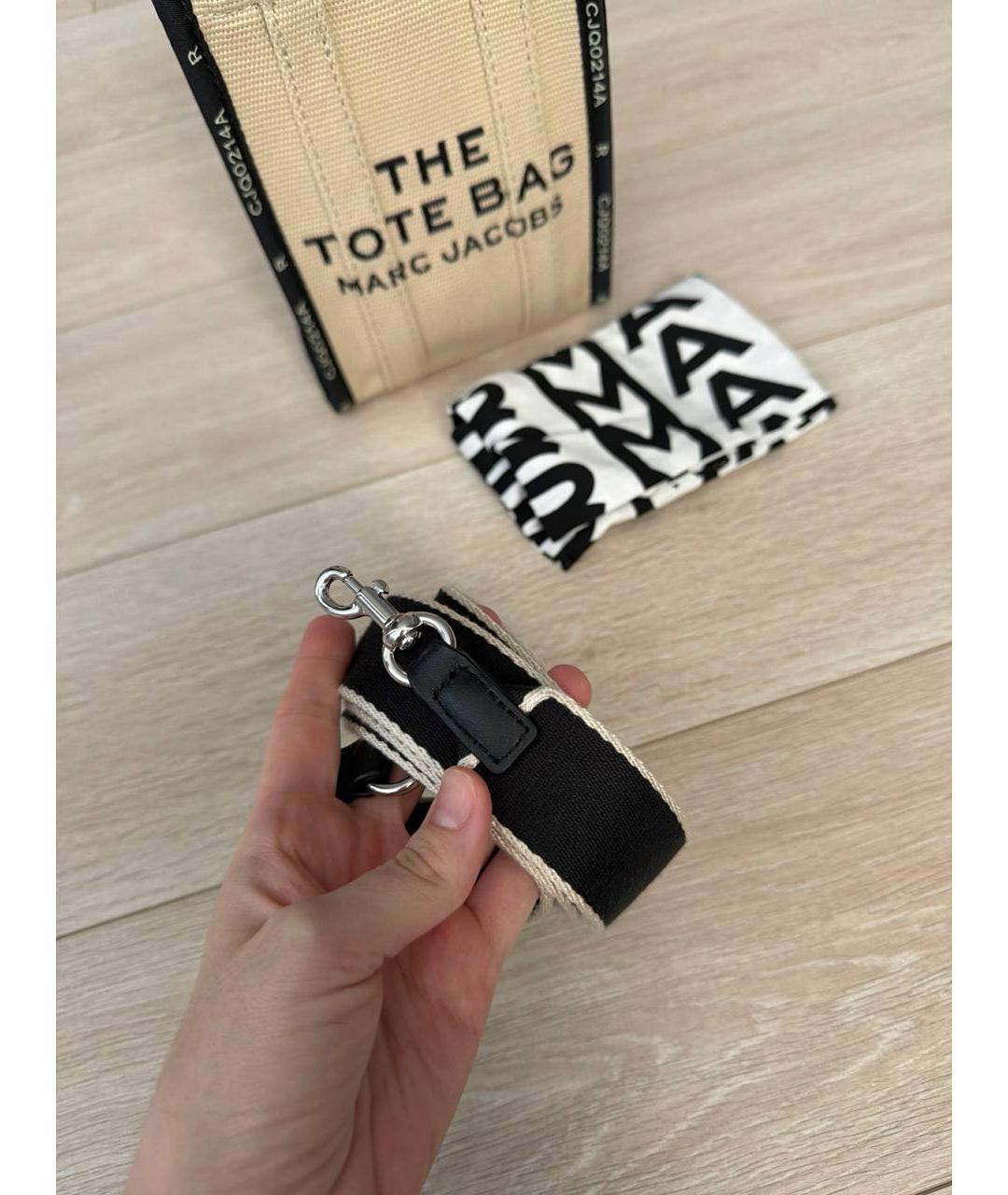 MARC JACOBS Бежевая тканевая сумка с короткими ручками, фото 6