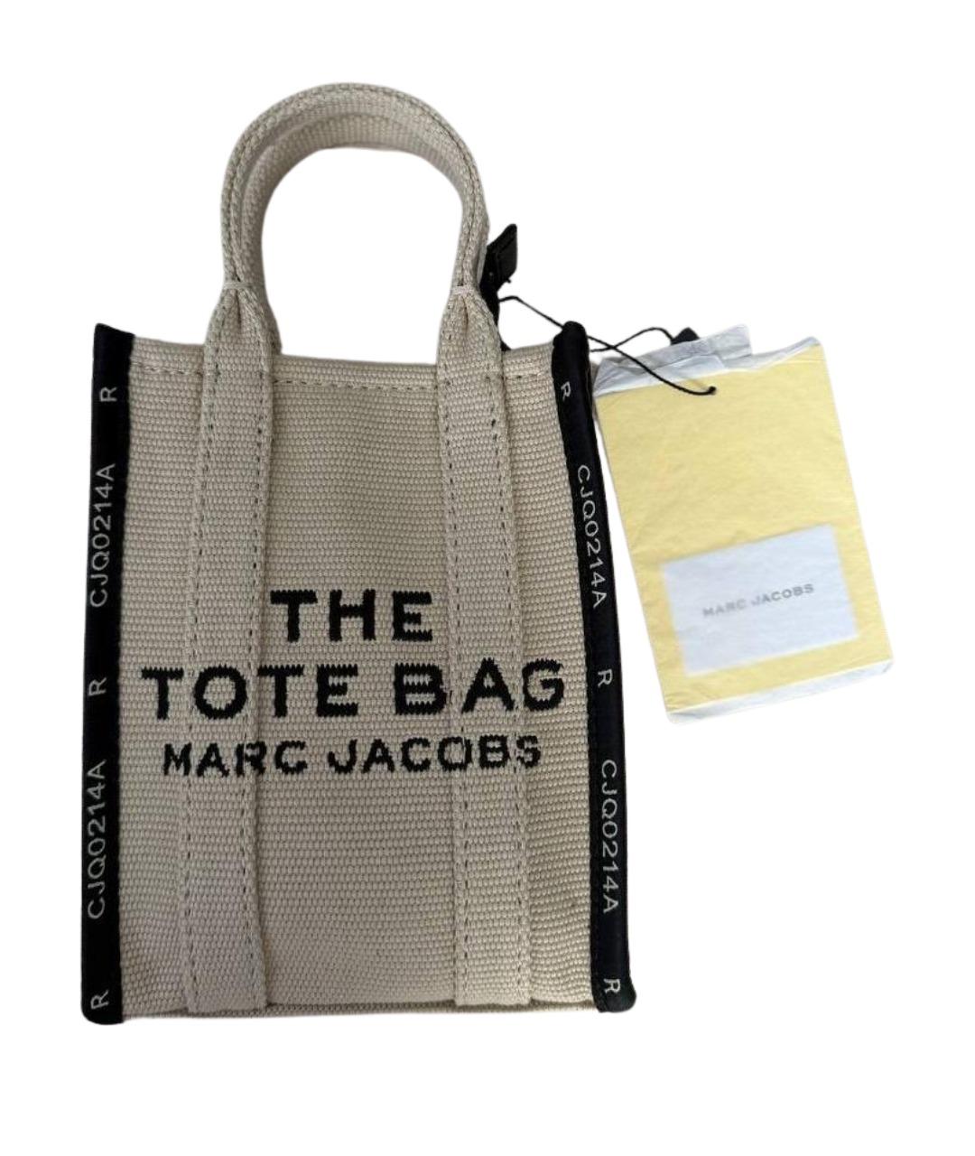 MARC JACOBS Бежевая тканевая сумка с короткими ручками, фото 1