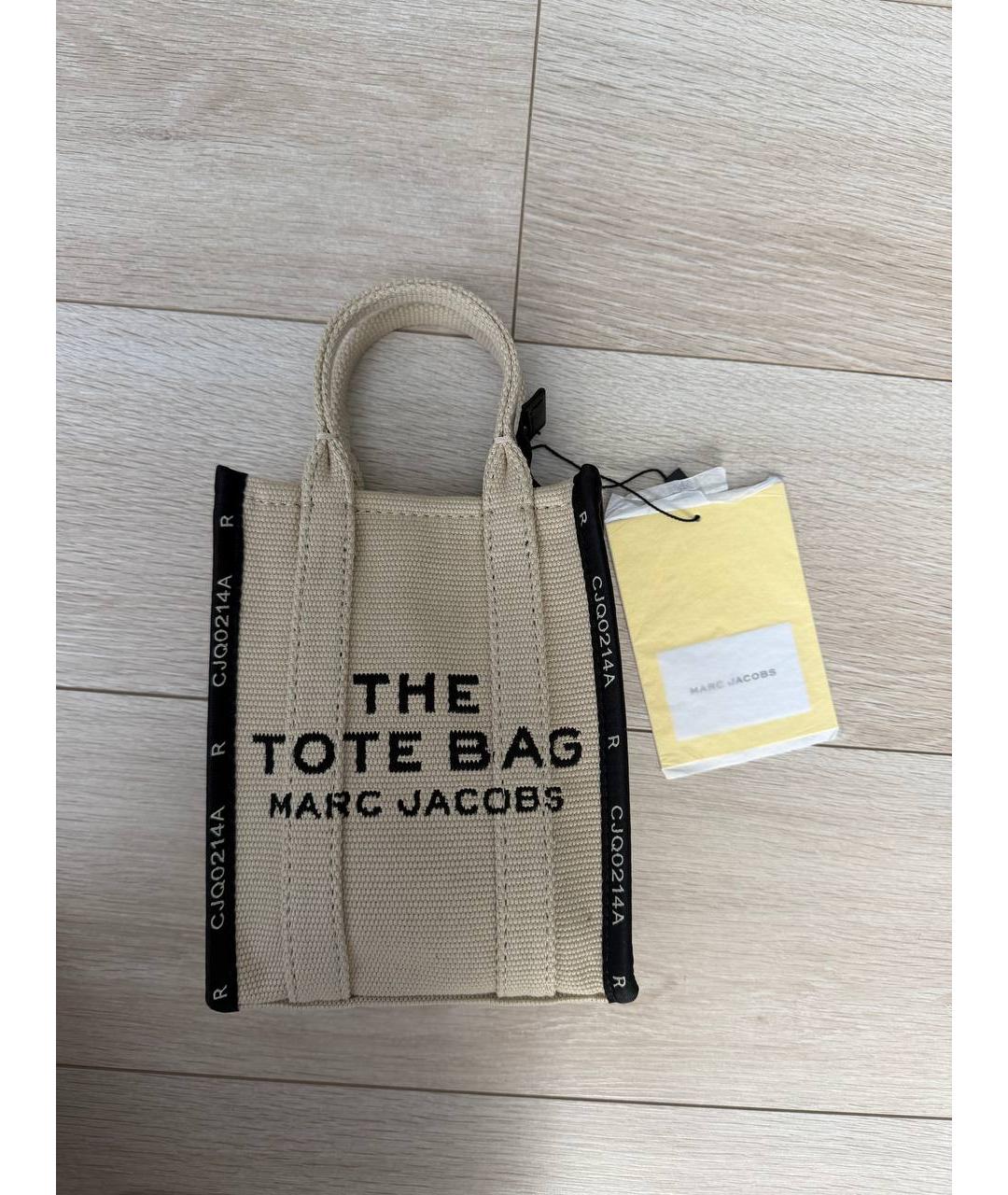 MARC JACOBS Бежевая тканевая сумка с короткими ручками, фото 7