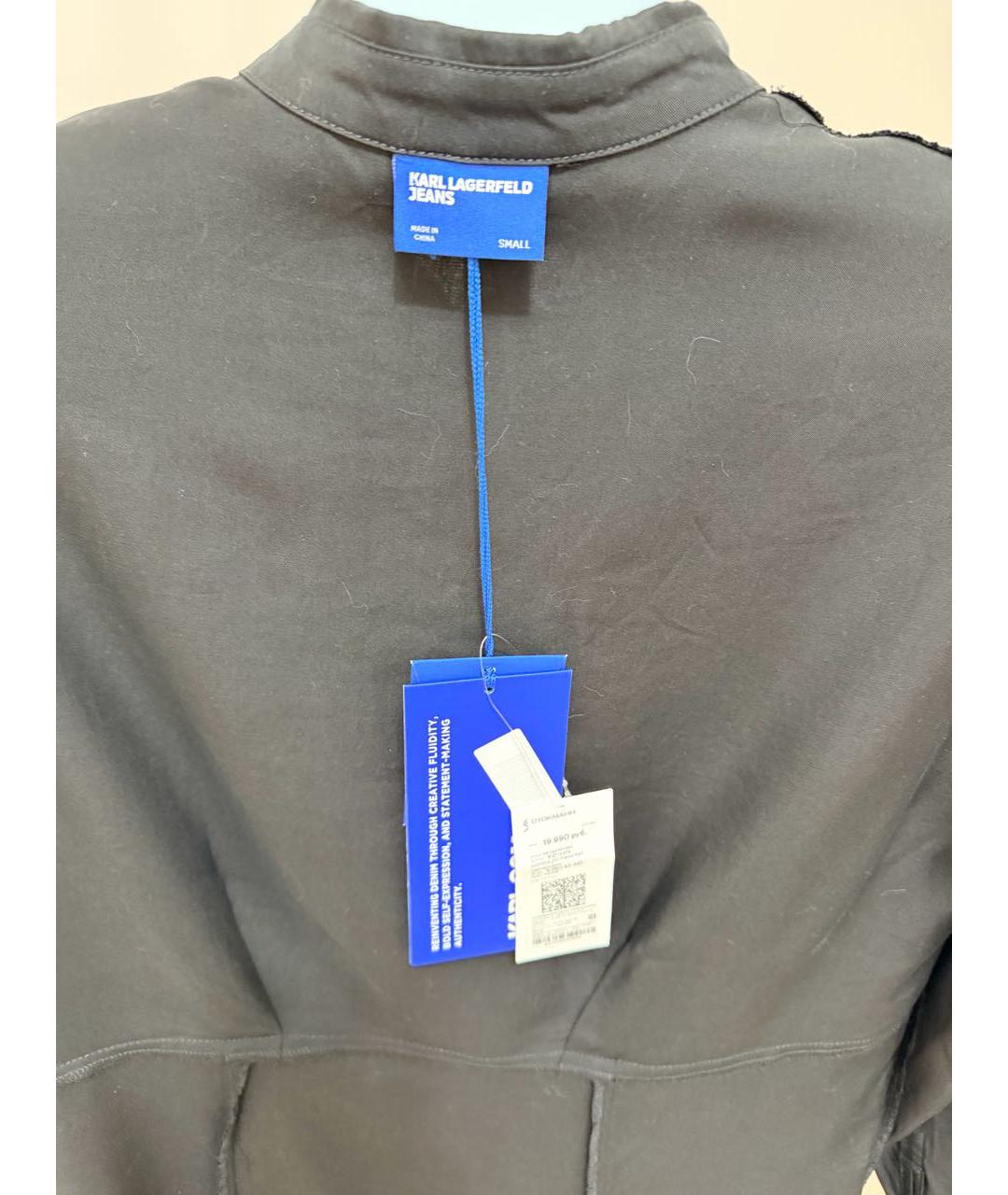 KARL LAGERFELD Черное хлопковое повседневное платье, фото 3