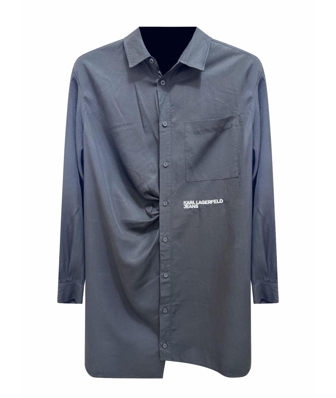 KARL LAGERFELD Черное хлопковое повседневное платье, фото 1