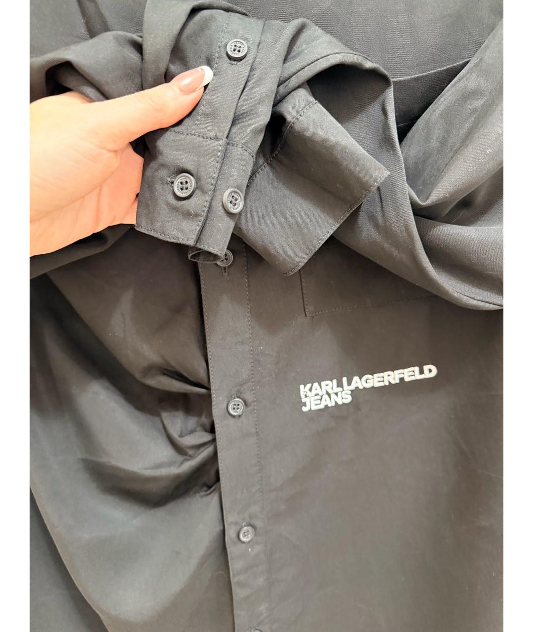 KARL LAGERFELD Черное хлопковое повседневное платье, фото 4