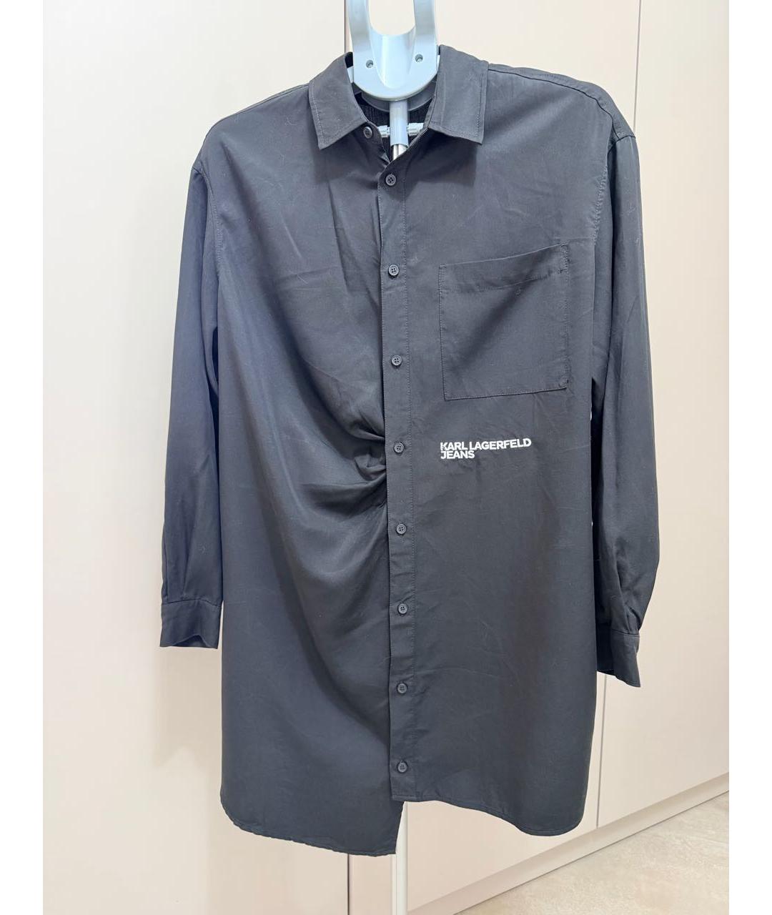 KARL LAGERFELD Черное хлопковое повседневное платье, фото 9