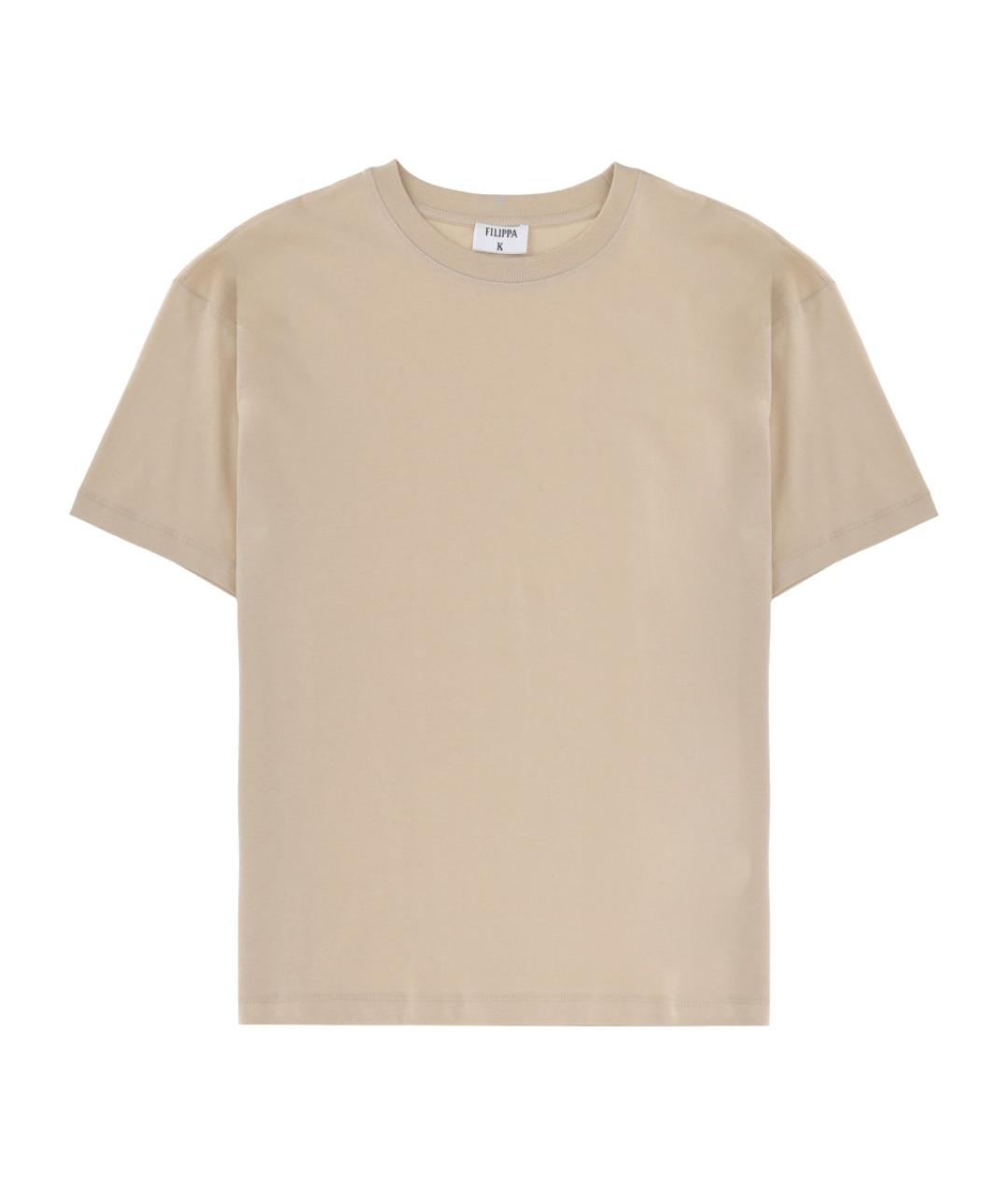 FILIPPA K Бежевая хлопковая футболка, фото 1