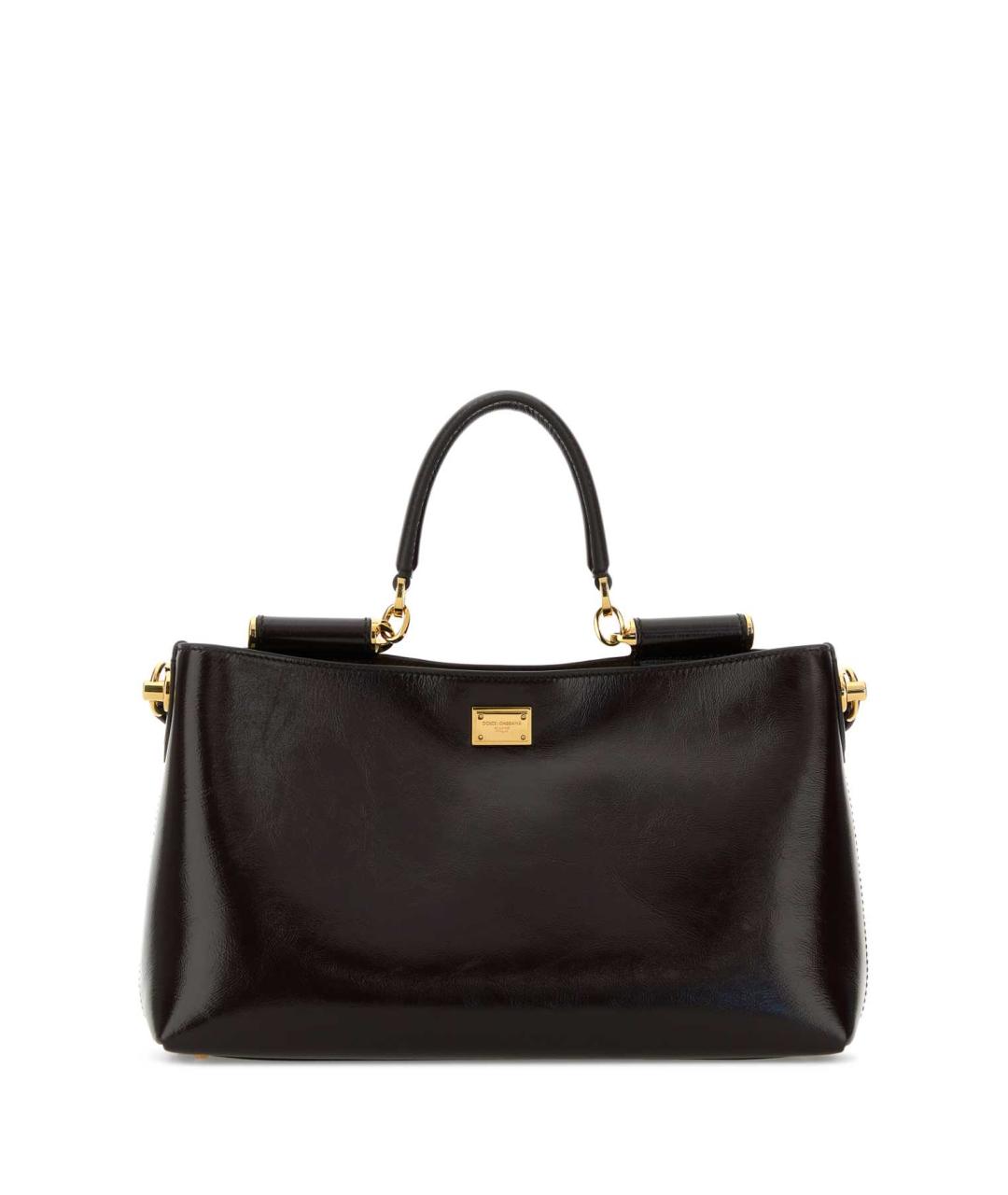 DOLCE&GABBANA Черная кожаная сумка тоут, фото 1