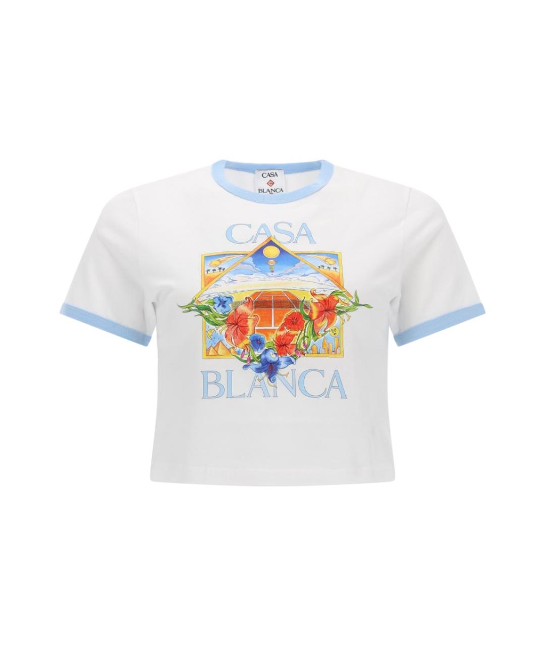 CASABLANCA Белая хлопковая футболка, фото 1