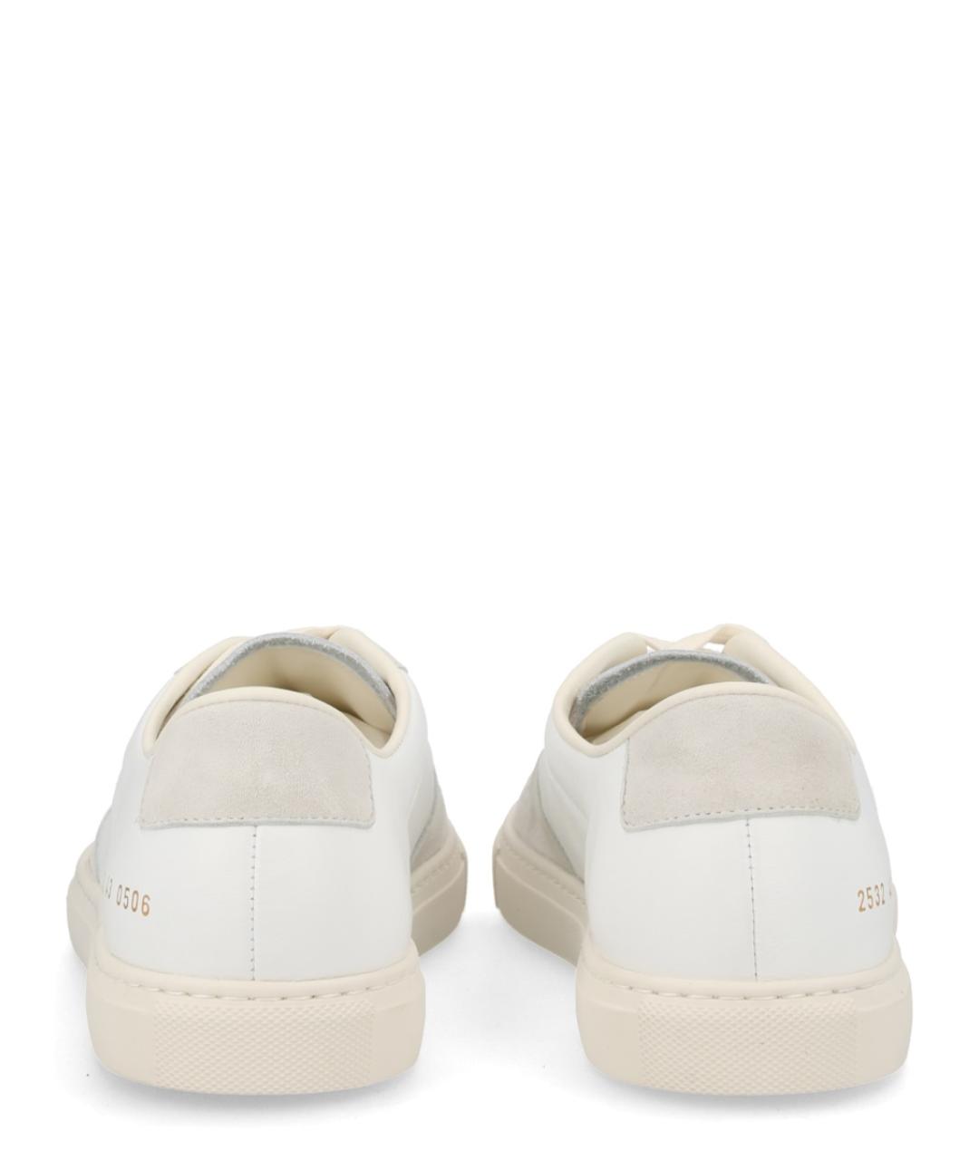 COMMON PROJECTS Белые кожаные низкие кроссовки / кеды, фото 4