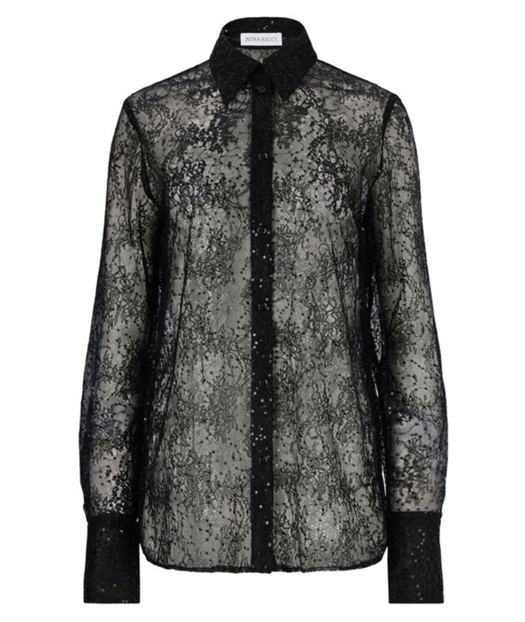 NINA RICCI Черная полиамидовая рубашка, фото 1