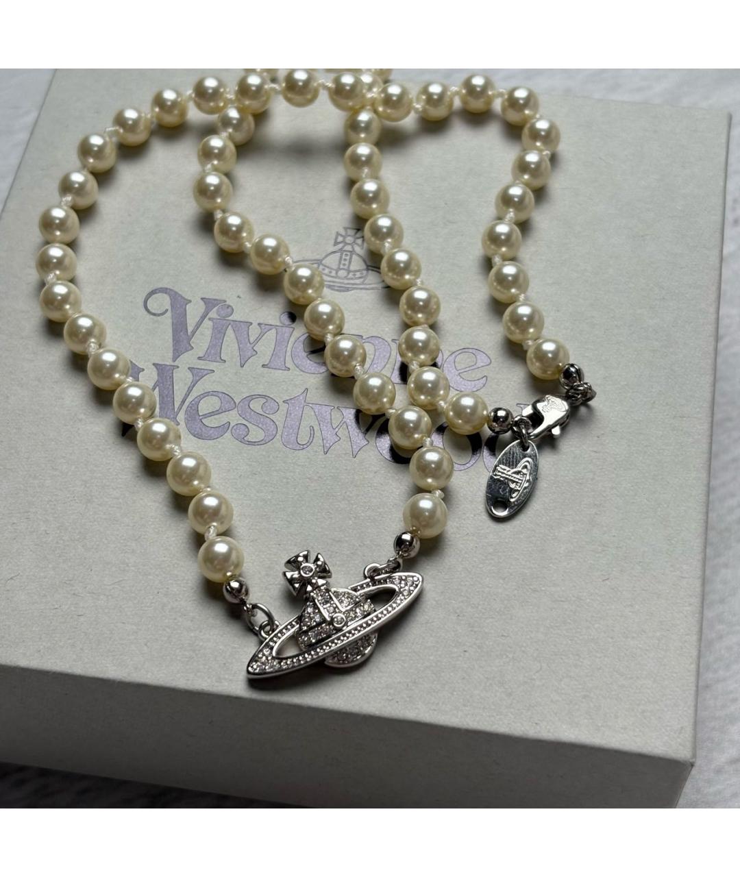 VIVIENNE WESTWOOD Белое жемчужное колье, фото 6