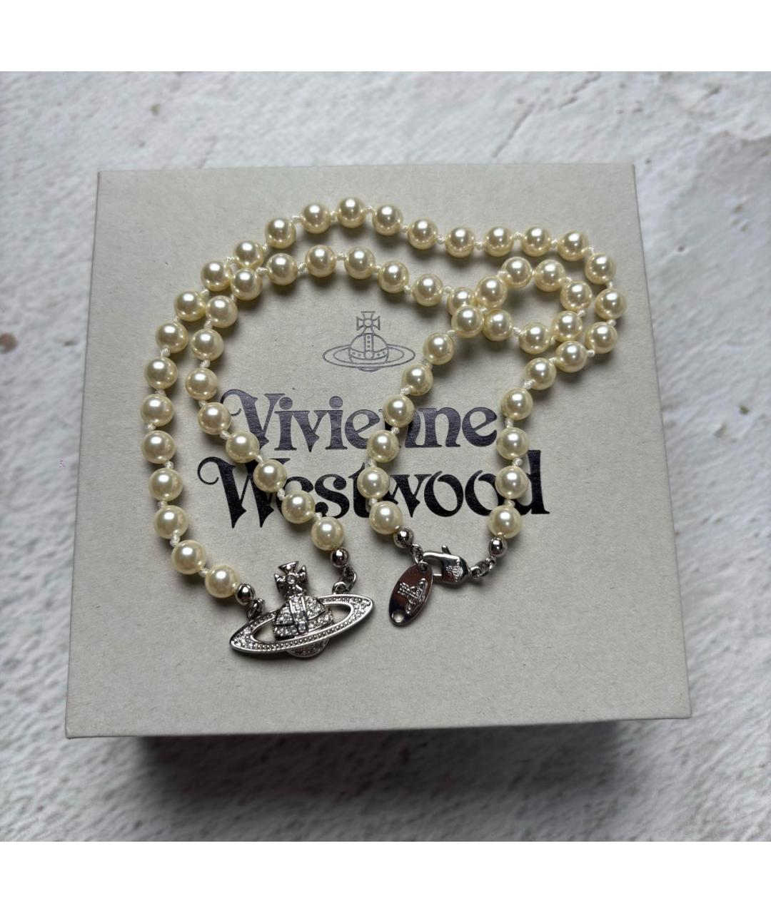 VIVIENNE WESTWOOD Белое жемчужное колье, фото 3