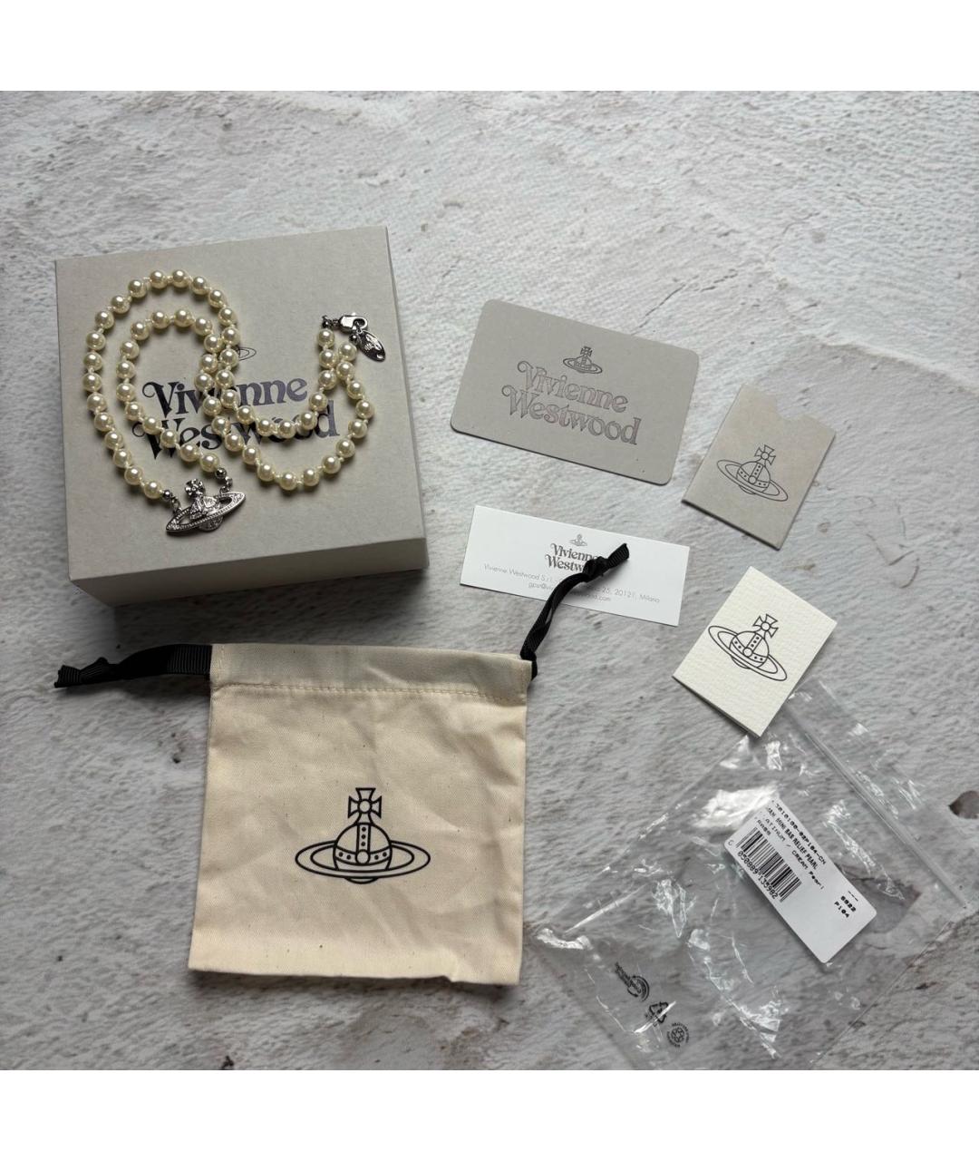VIVIENNE WESTWOOD Белое жемчужное колье, фото 4