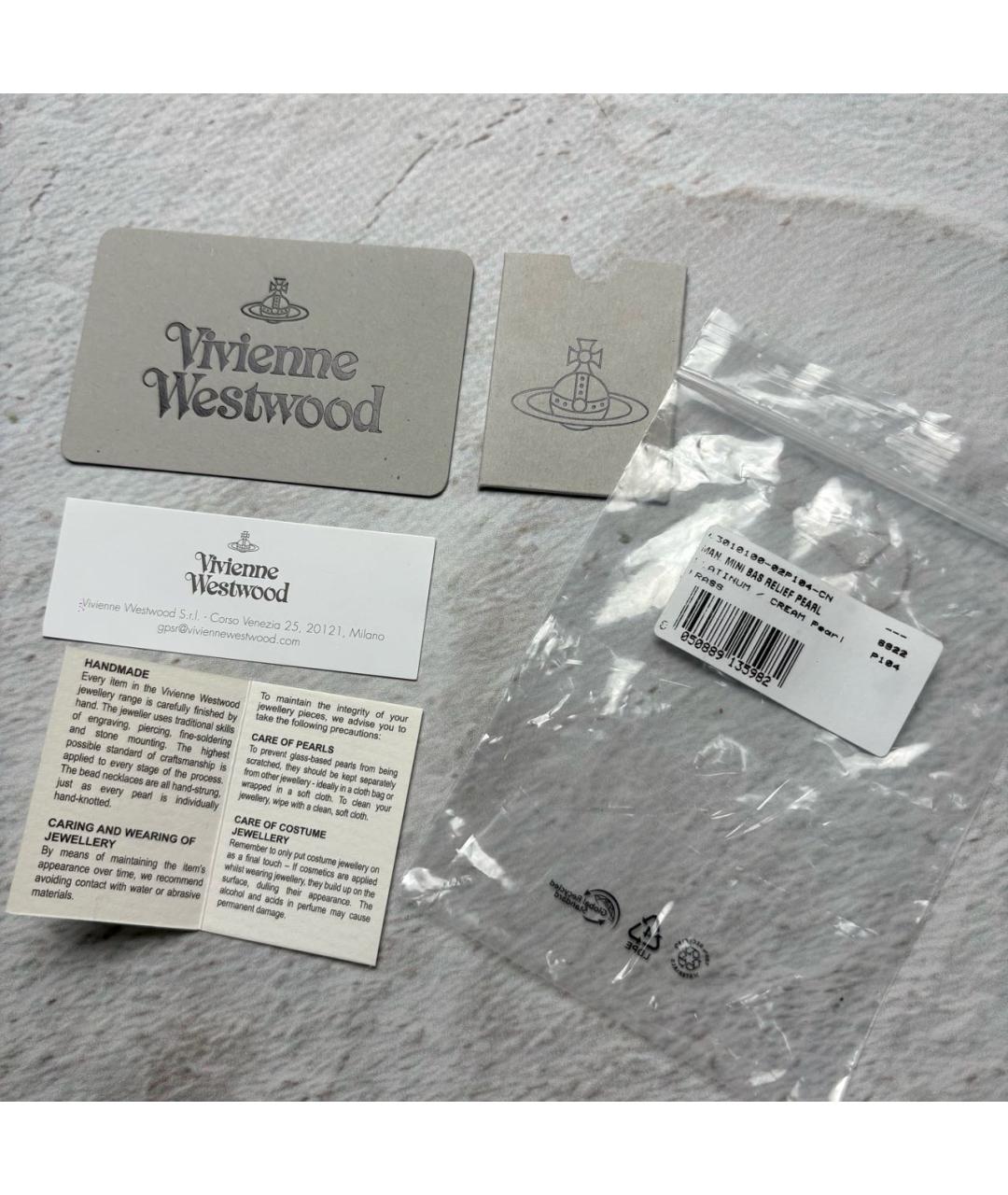 VIVIENNE WESTWOOD Белое жемчужное колье, фото 5