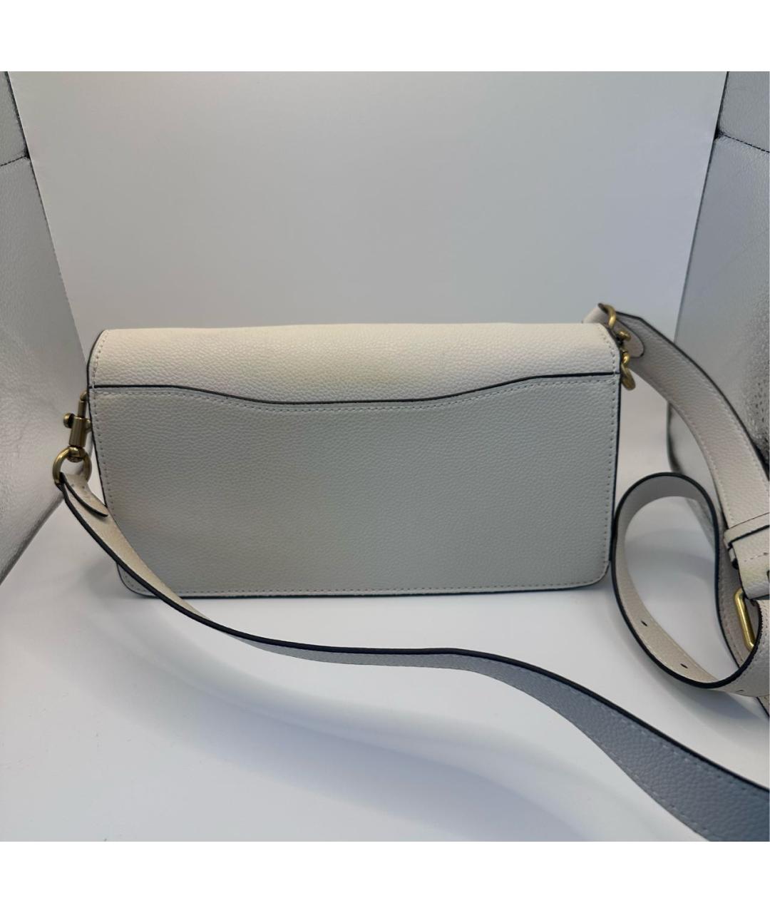 COACH Белая кожаная сумка через плечо, фото 3