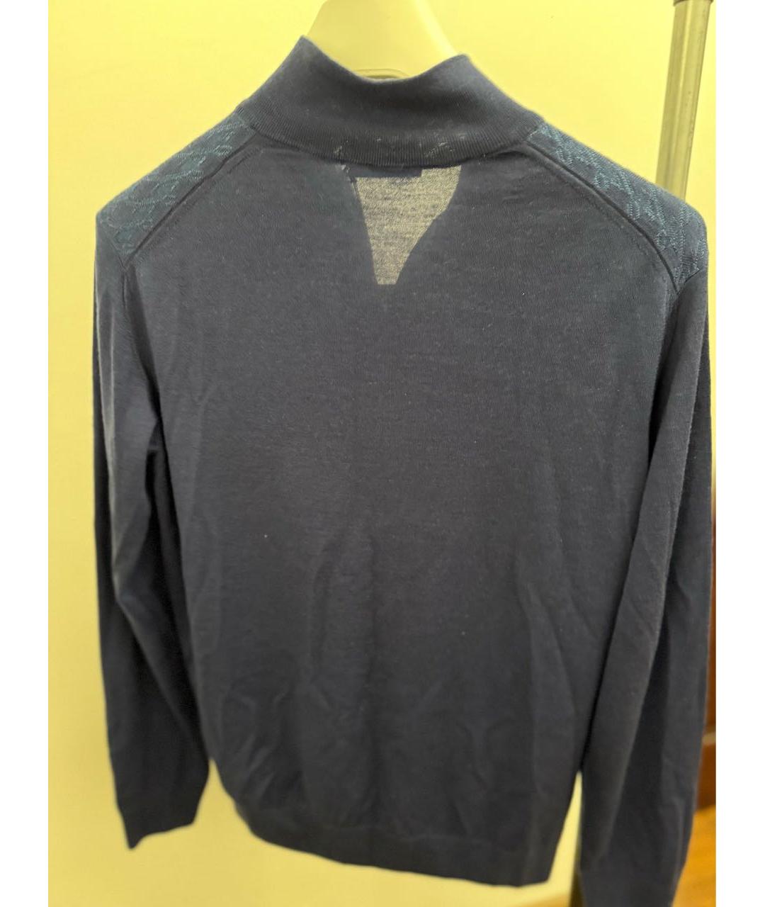 STEFANO RICCI Темно-синий шерстяной джемпер / свитер, фото 3
