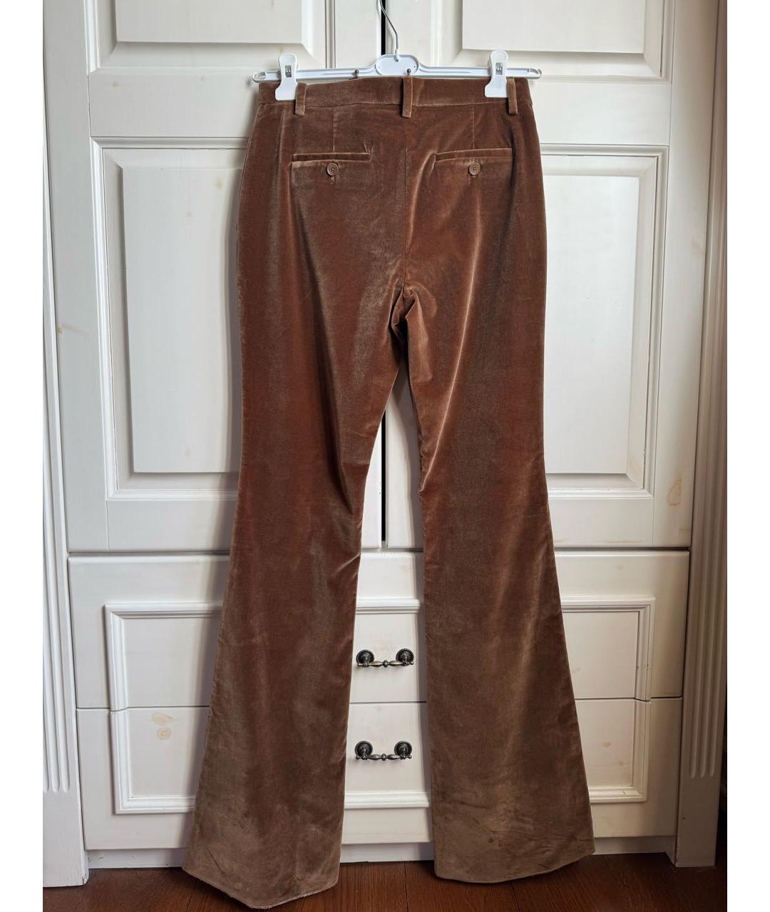 ETRO Коричневые бархатные прямые брюки, фото 2