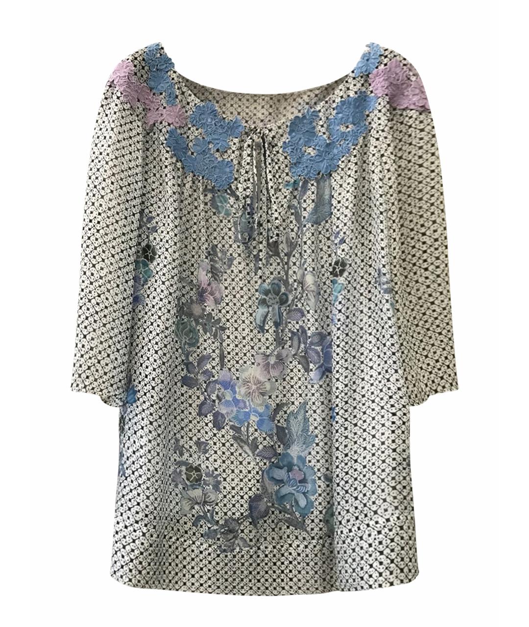 ALBERTA FERRETTI Голубая шелковая блузы, фото 1