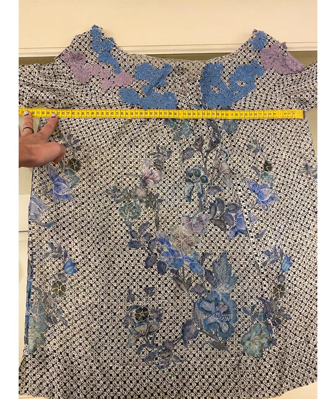 ALBERTA FERRETTI Голубая шелковая блузы, фото 7