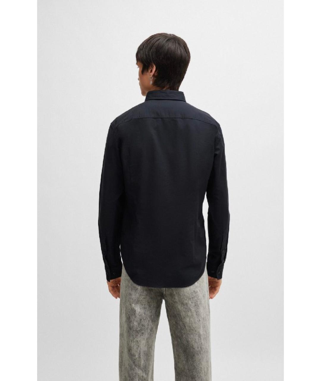 HUGO Черная хлопковая кэжуал рубашка, фото 2