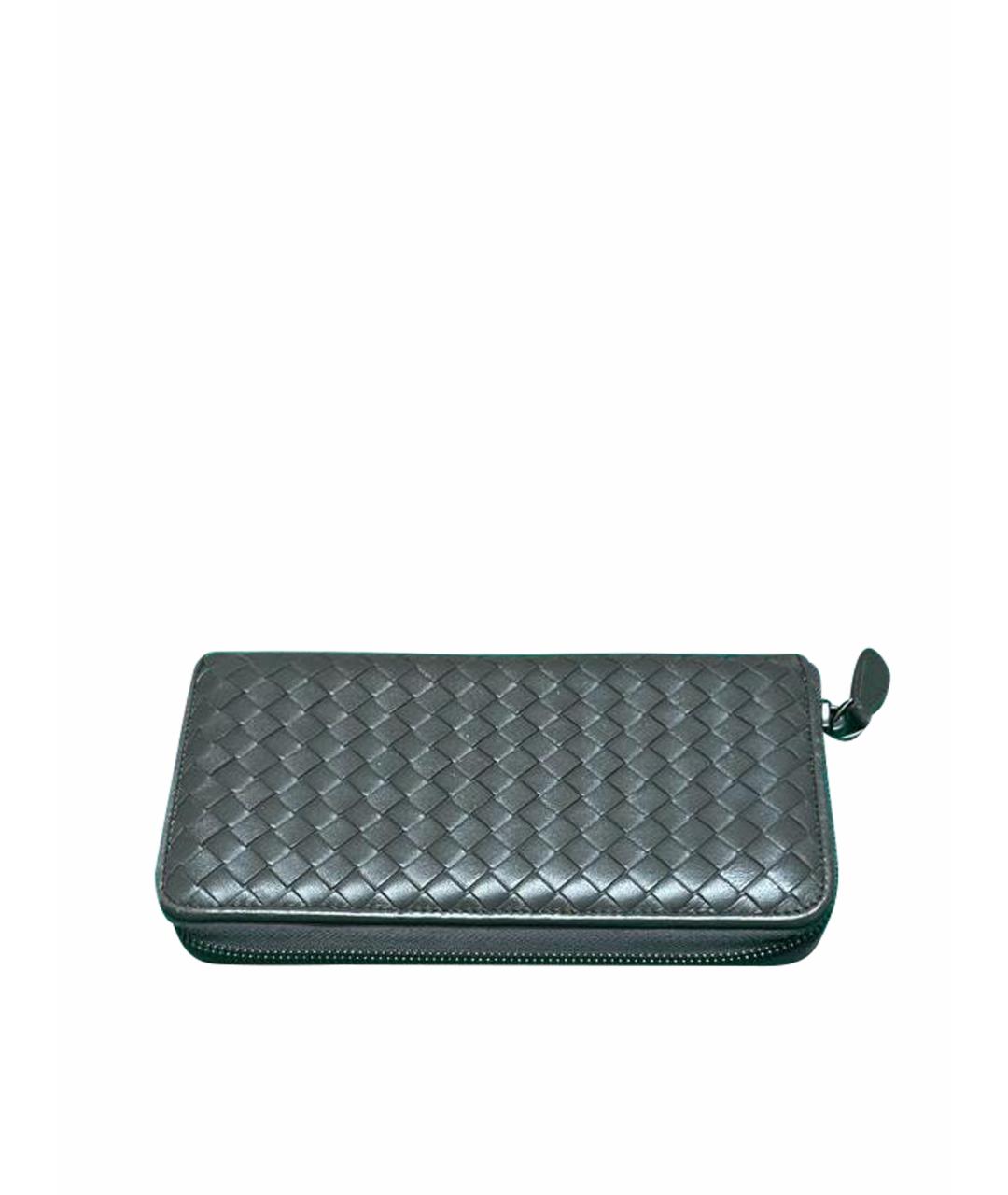 BOTTEGA VENETA Серый кожаный кошелек, фото 1