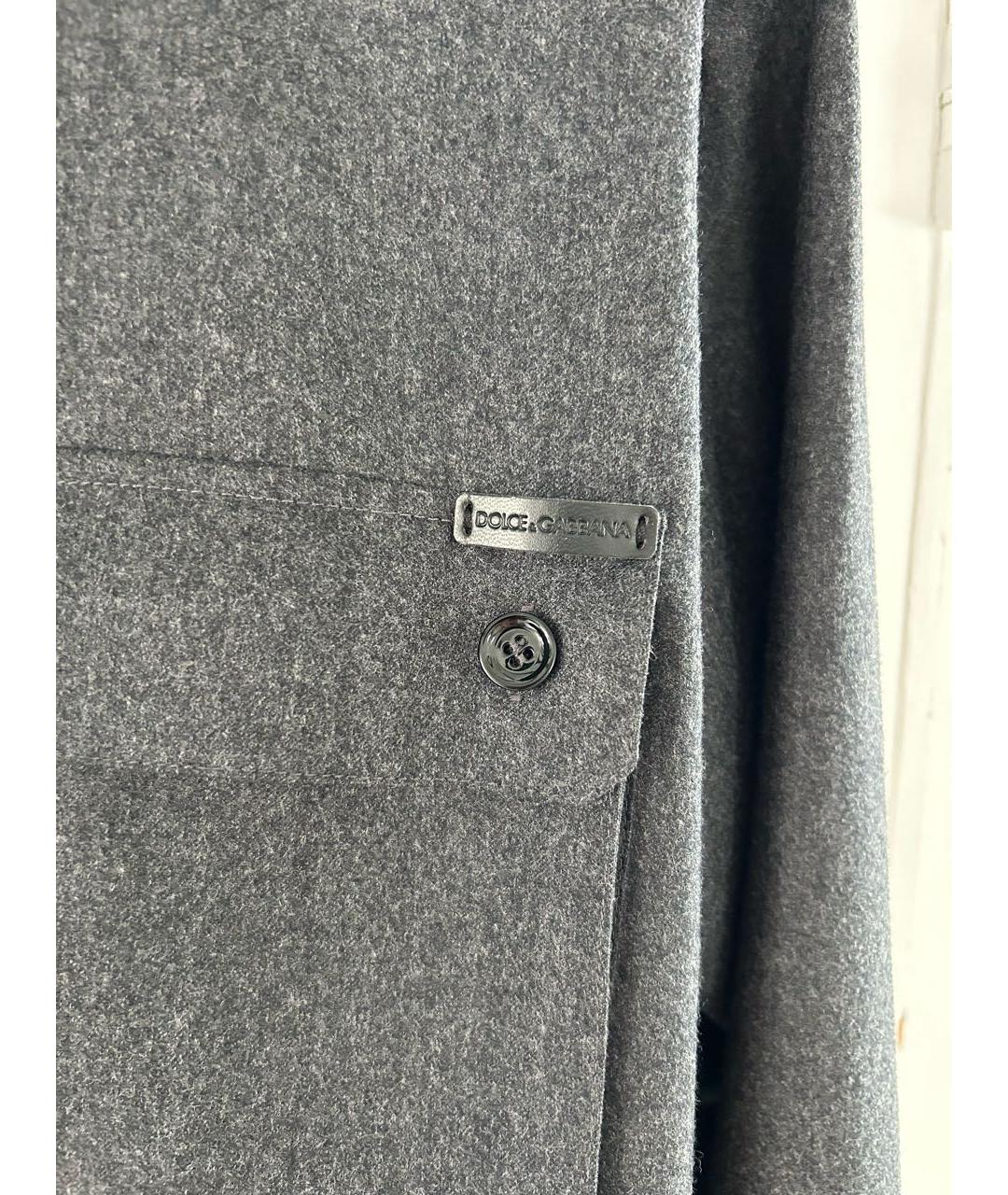 DOLCE&GABBANA Антрацитовая шерстяная кэжуал рубашка, фото 3