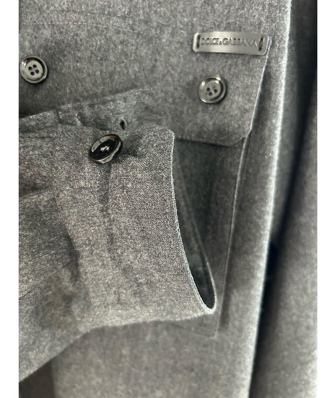 DOLCE&GABBANA Антрацитовая шерстяная кэжуал рубашка, фото 4
