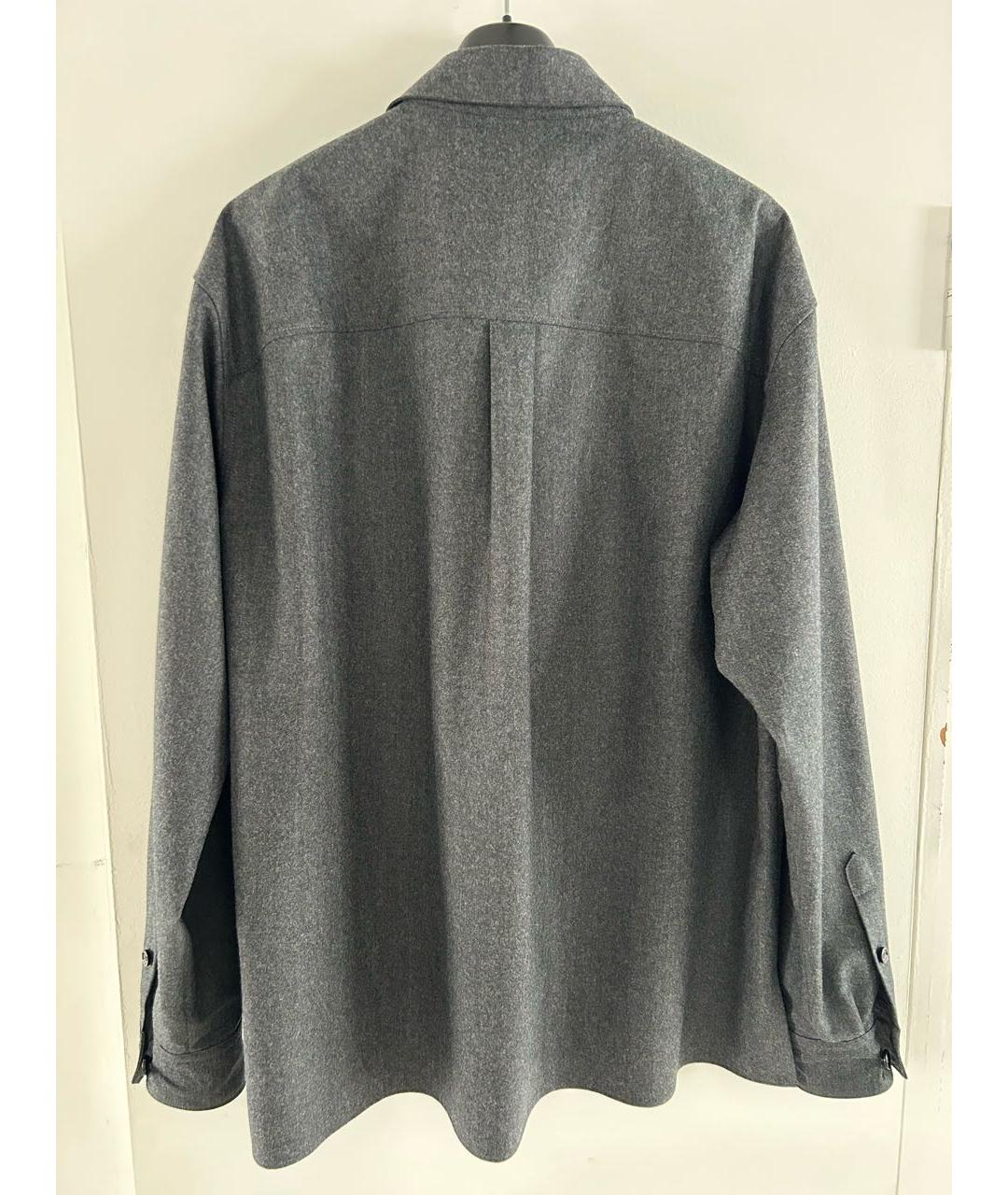 DOLCE&GABBANA Антрацитовая шерстяная кэжуал рубашка, фото 2