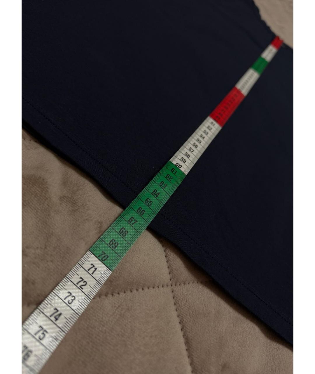 DOLCE&GABBANA Темно-синяя хлопко-эластановая майка, фото 8