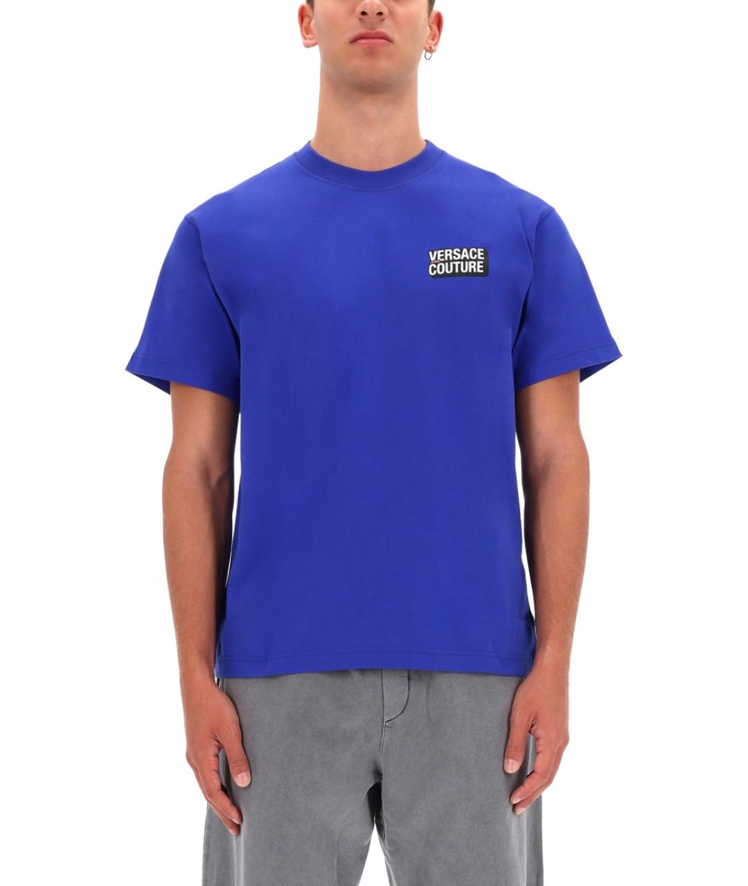 VERSACE JEANS COUTURE Синяя хлопковая футболка, фото 1