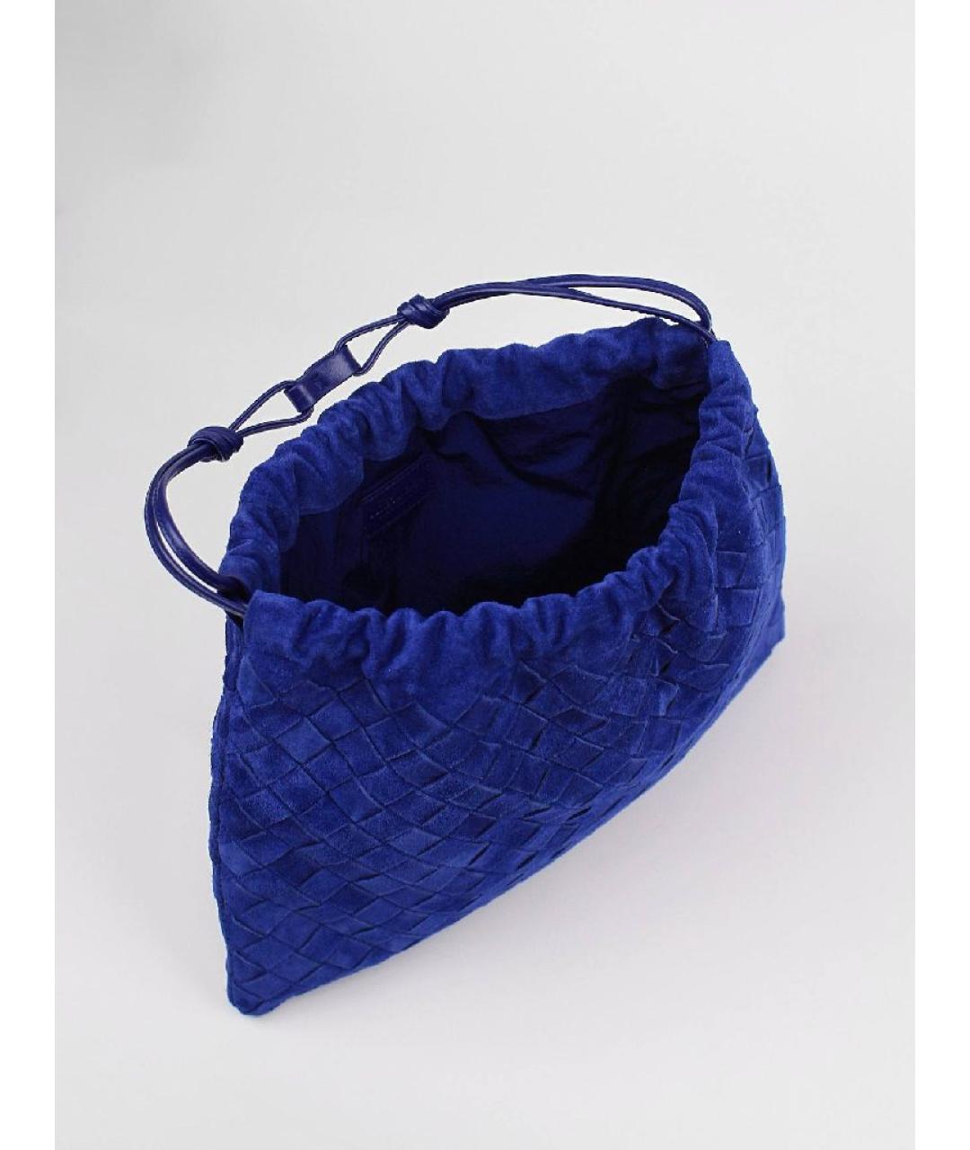 BOTTEGA VENETA Синяя замшевая сумка с короткими ручками, фото 6