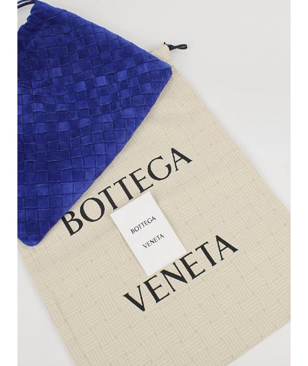 BOTTEGA VENETA Синяя замшевая сумка с короткими ручками, фото 5