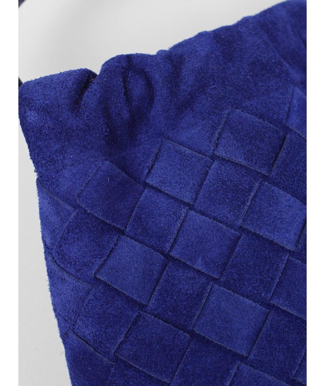 BOTTEGA VENETA Синяя замшевая сумка с короткими ручками, фото 4
