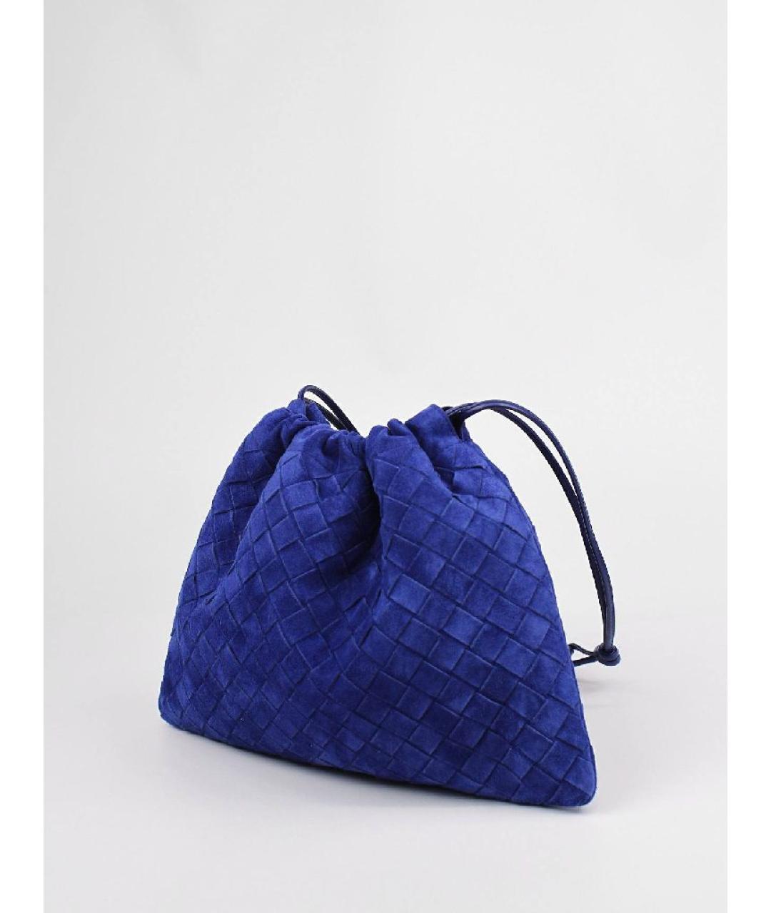 BOTTEGA VENETA Синяя замшевая сумка с короткими ручками, фото 2
