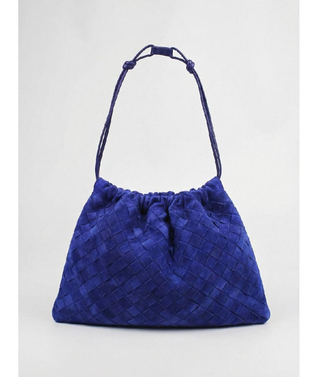 BOTTEGA VENETA Синяя замшевая сумка с короткими ручками, фото 10
