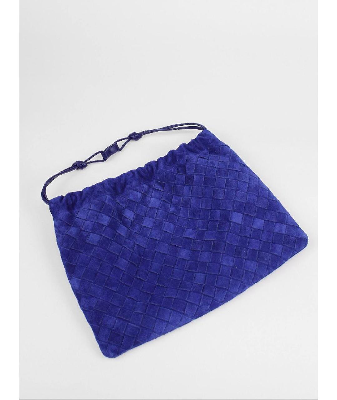BOTTEGA VENETA Синяя замшевая сумка с короткими ручками, фото 9