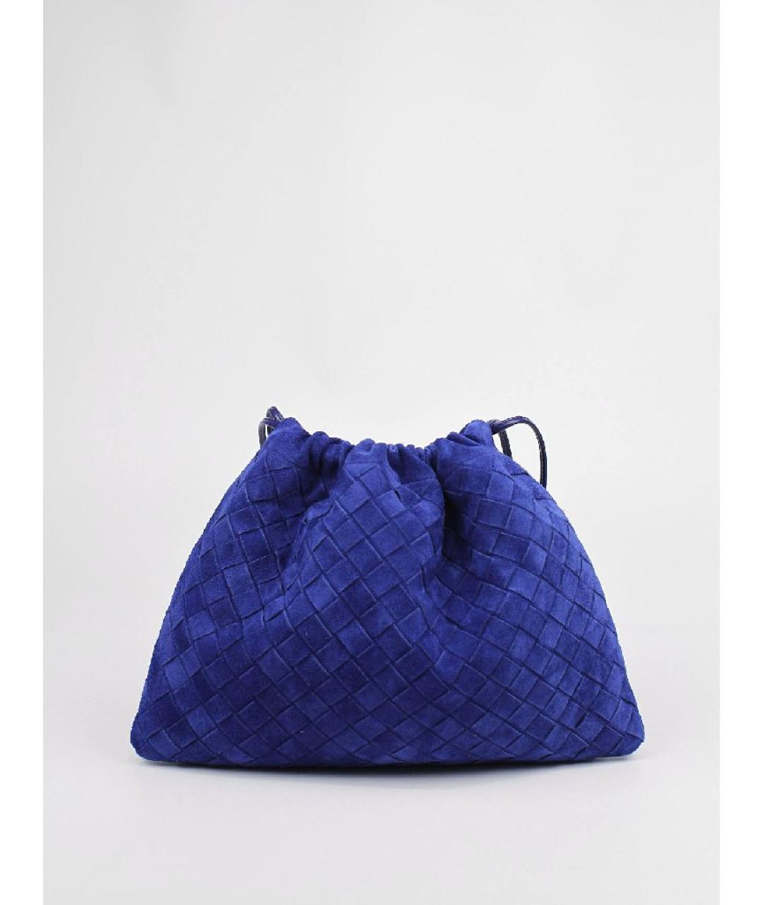 BOTTEGA VENETA Синяя замшевая сумка с короткими ручками, фото 8