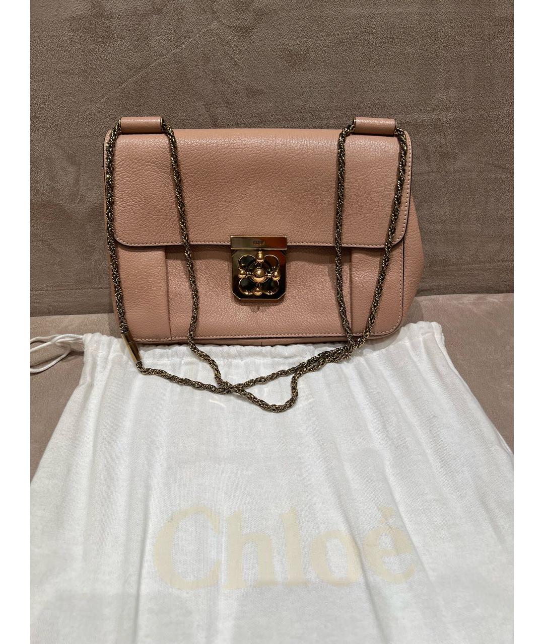 CHLOE Бежевая кожаная сумка через плечо, фото 6