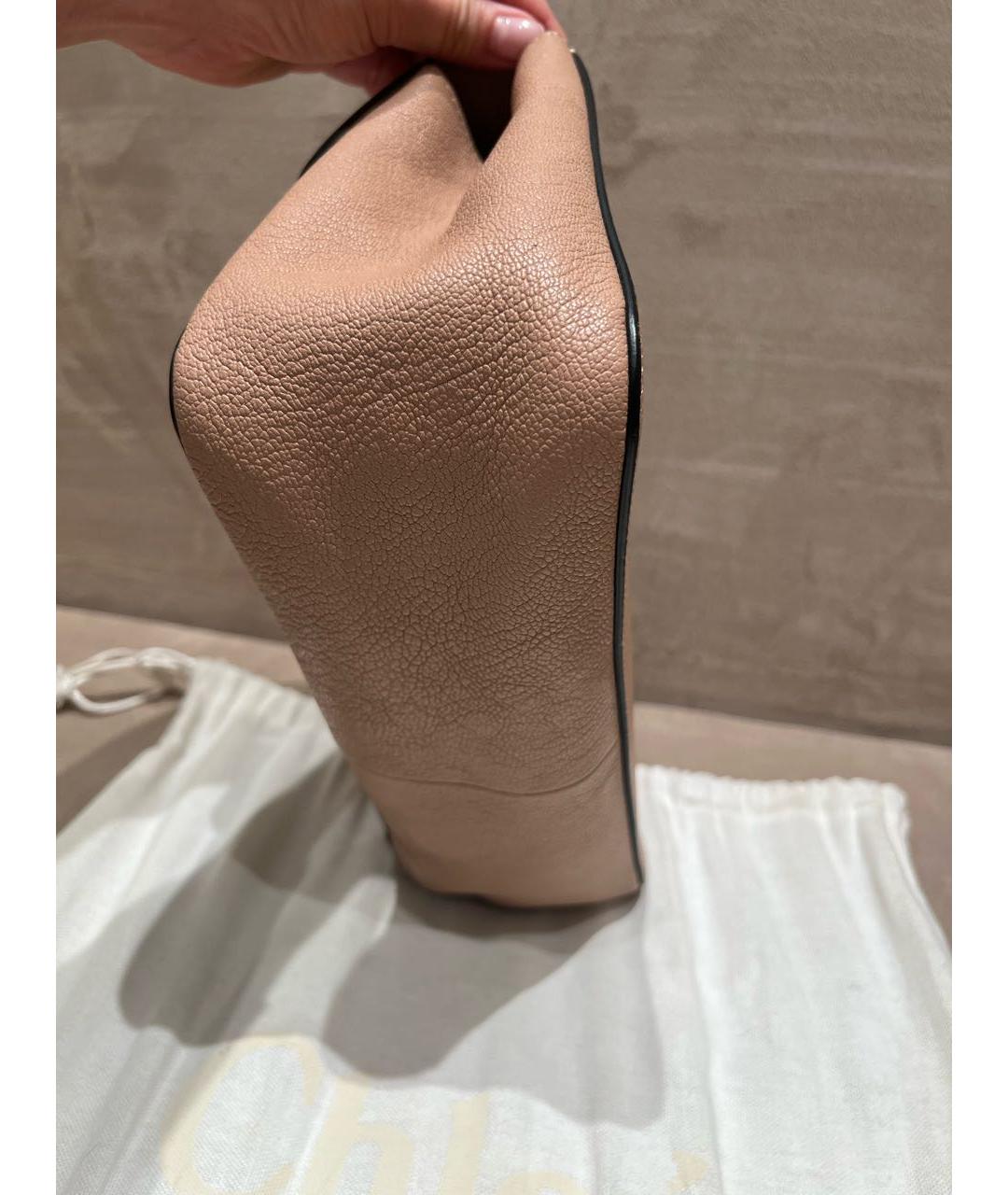 CHLOE Бежевая кожаная сумка через плечо, фото 4