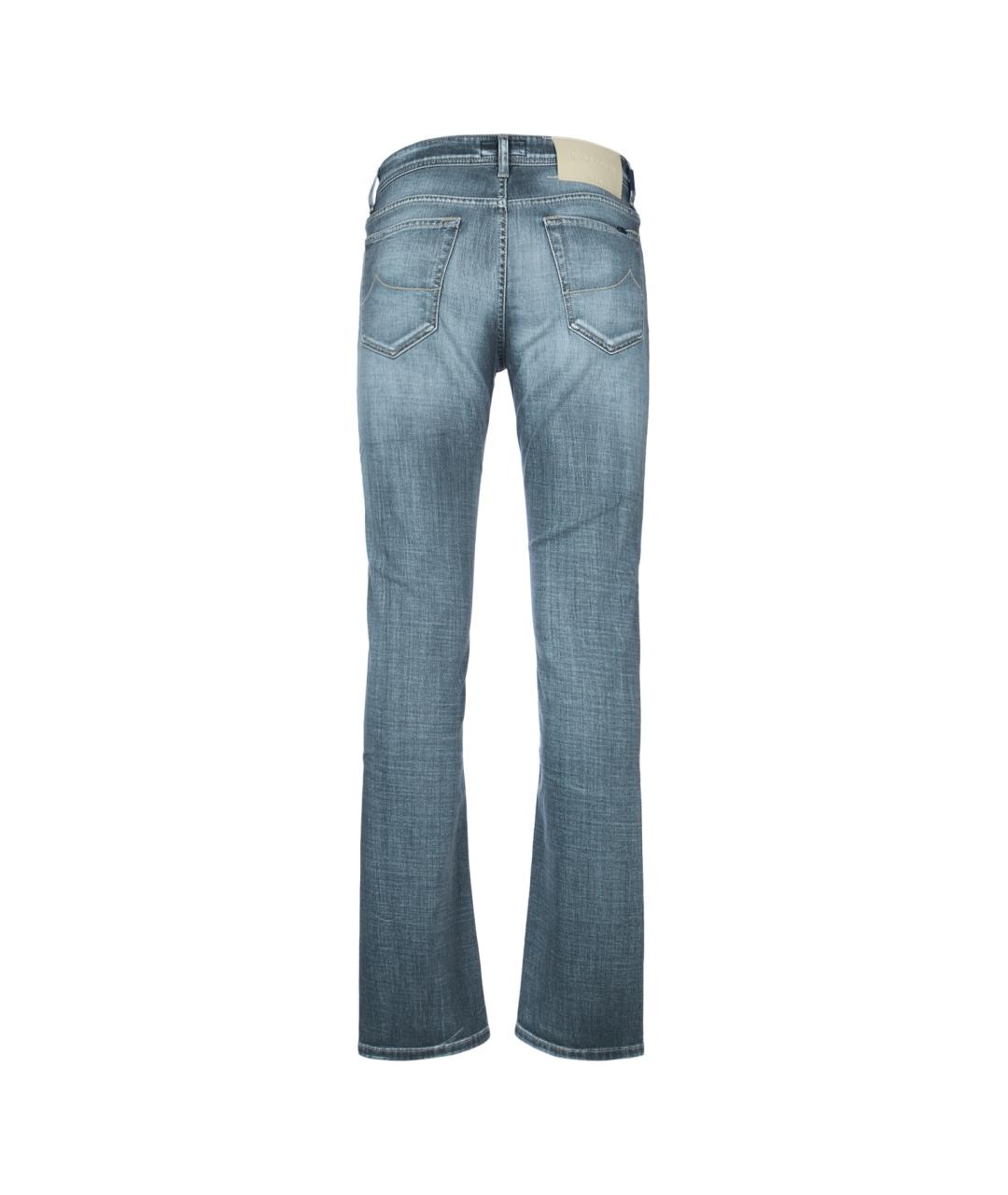 JACOB COHEN Синие хлопковые прямые джинсы, фото 2