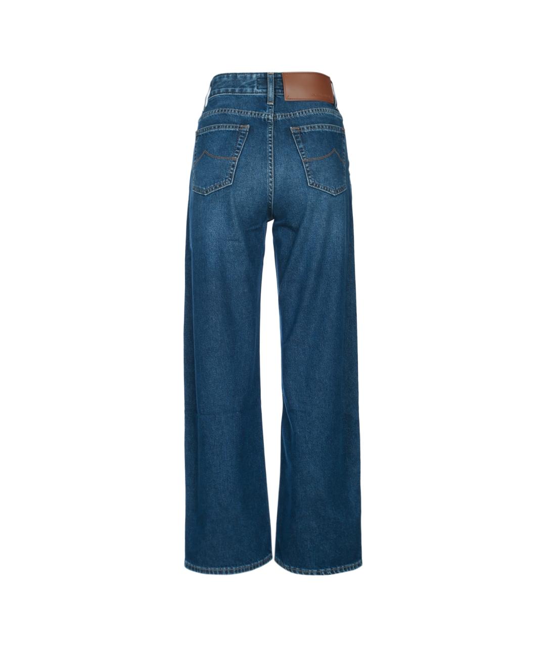 JACOB COHEN Синие хлопковые прямые джинсы, фото 2