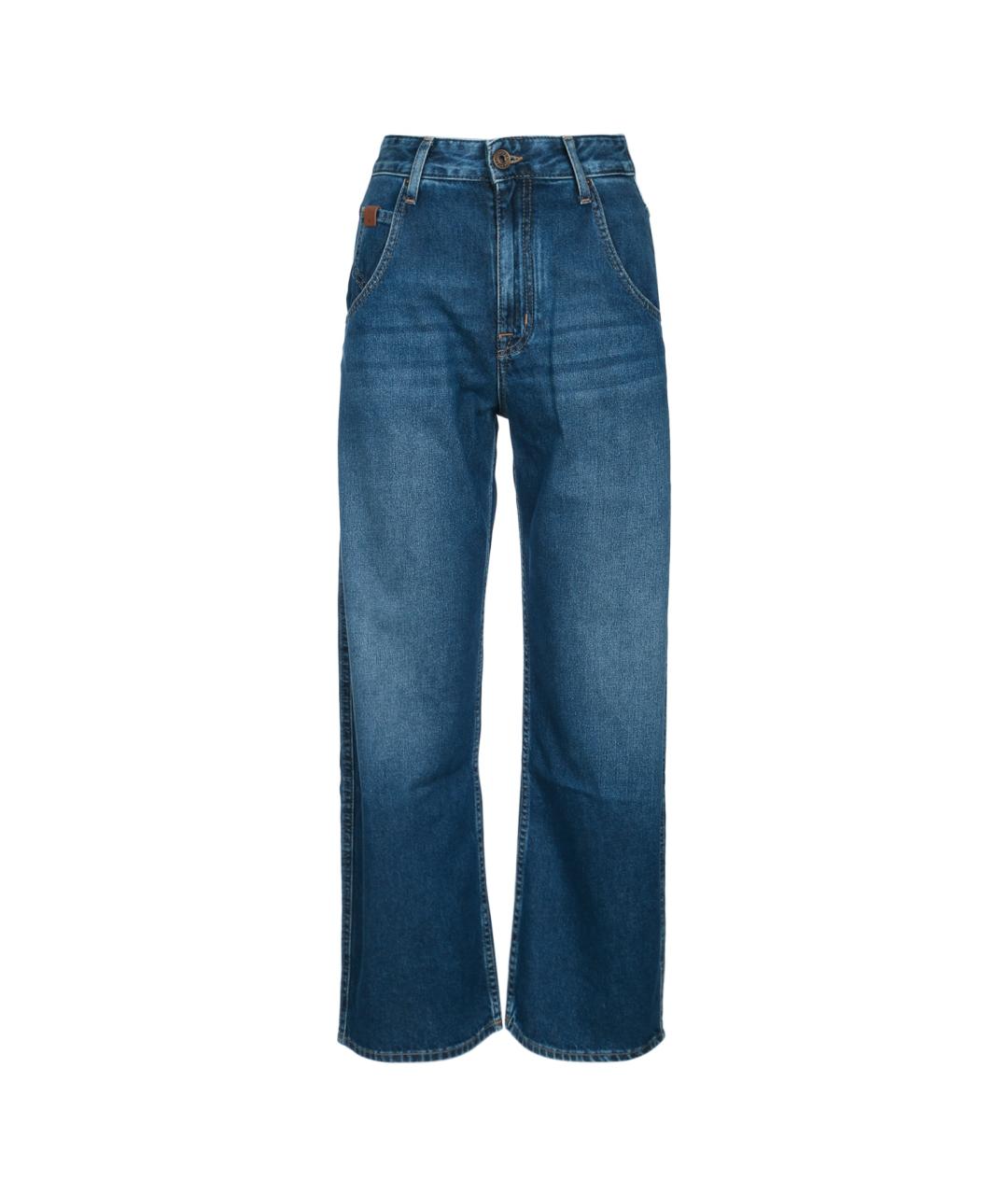 JACOB COHEN Синие хлопковые прямые джинсы, фото 1