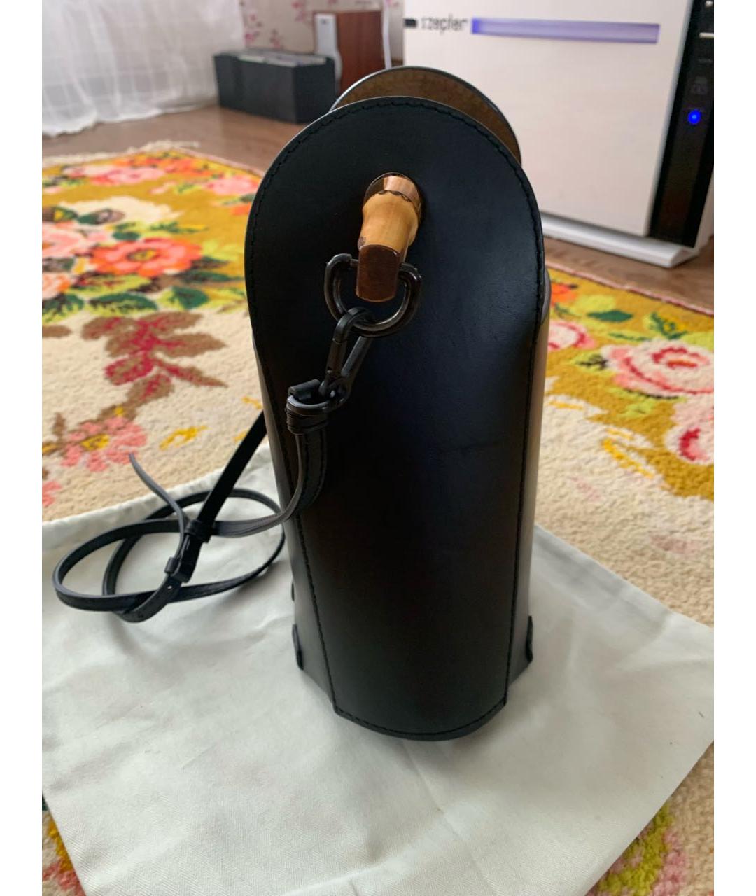 LOEWE Черная кожаная сумка с короткими ручками, фото 5