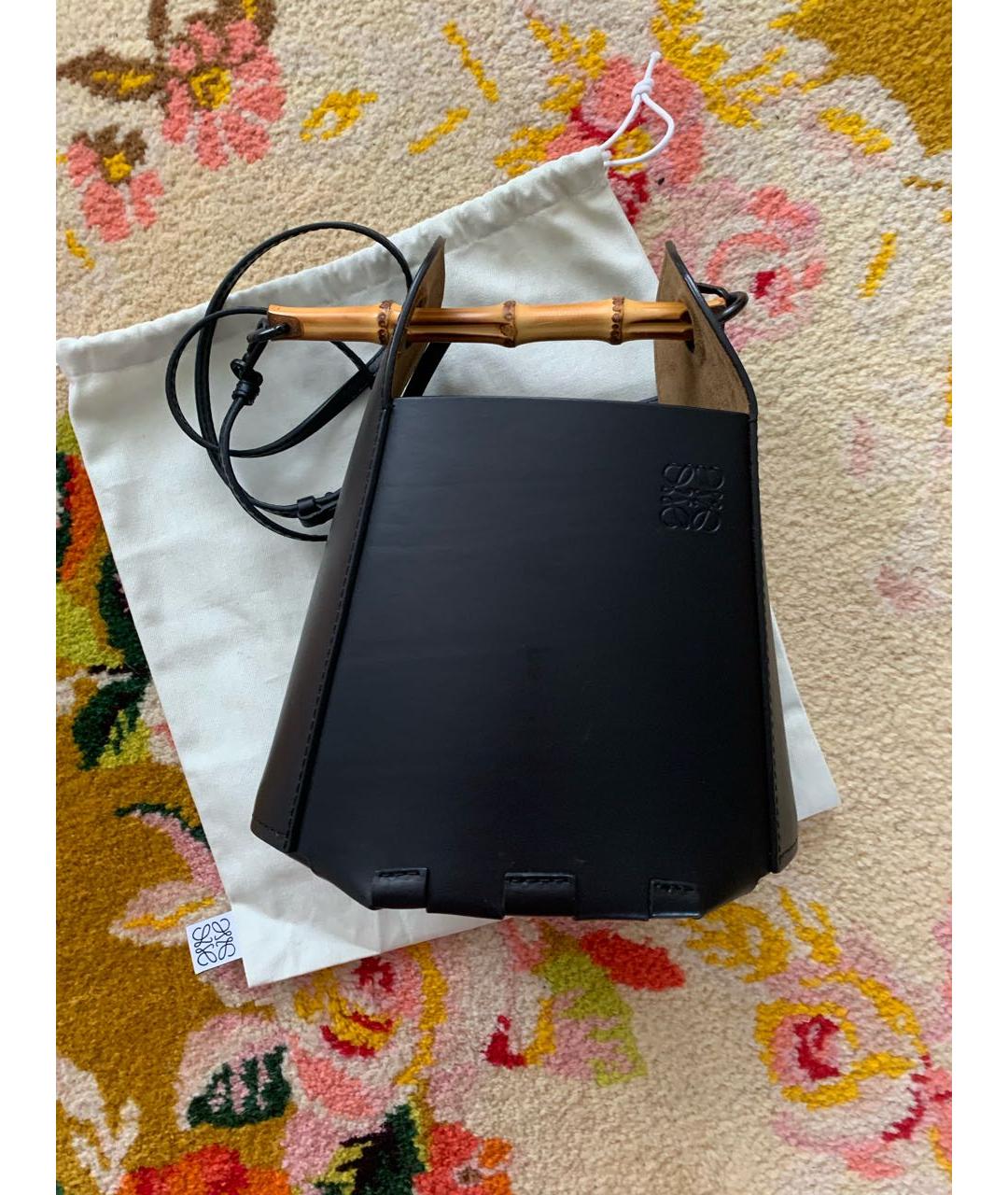 LOEWE Черная кожаная сумка с короткими ручками, фото 2