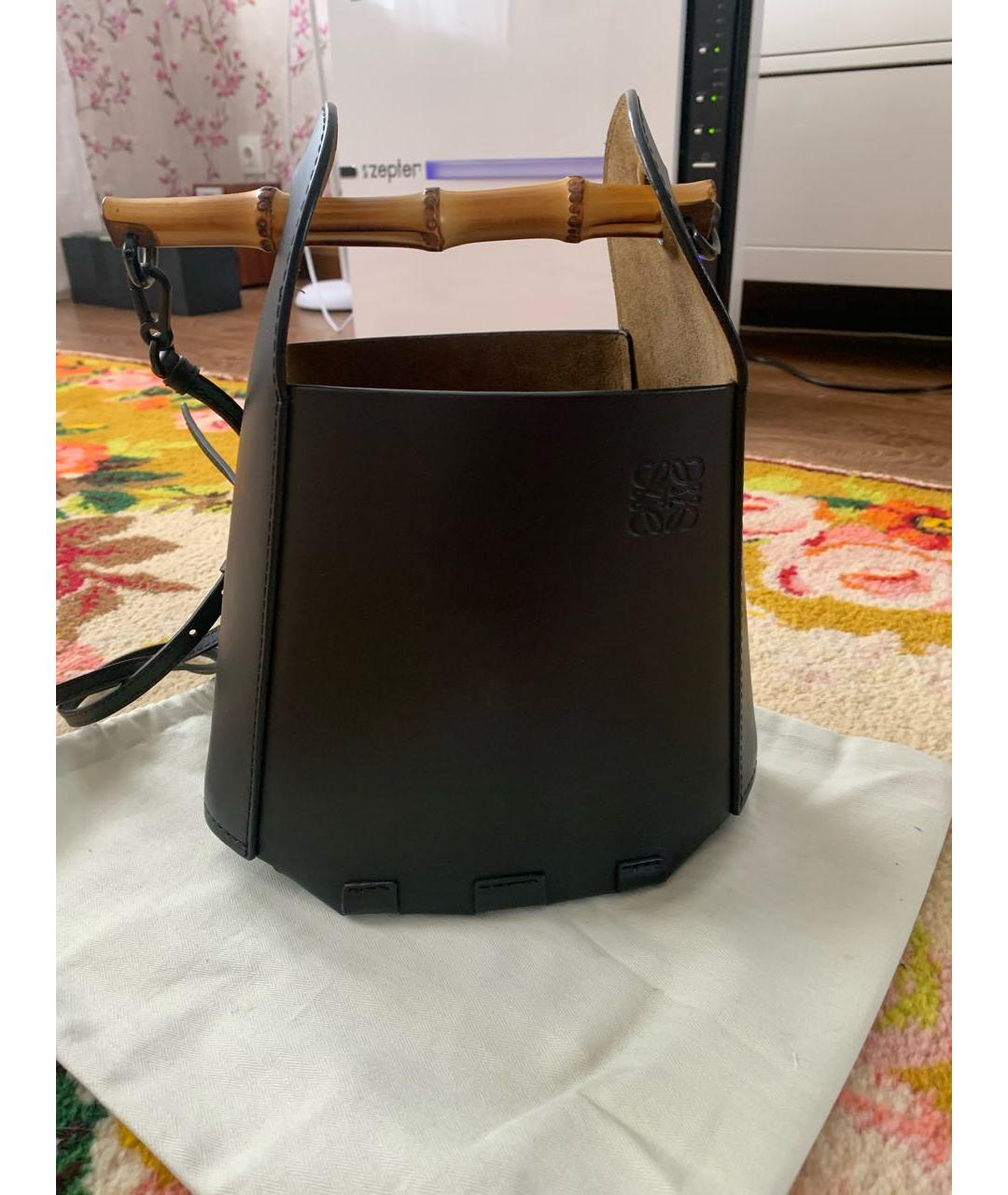 LOEWE Черная кожаная сумка с короткими ручками, фото 6