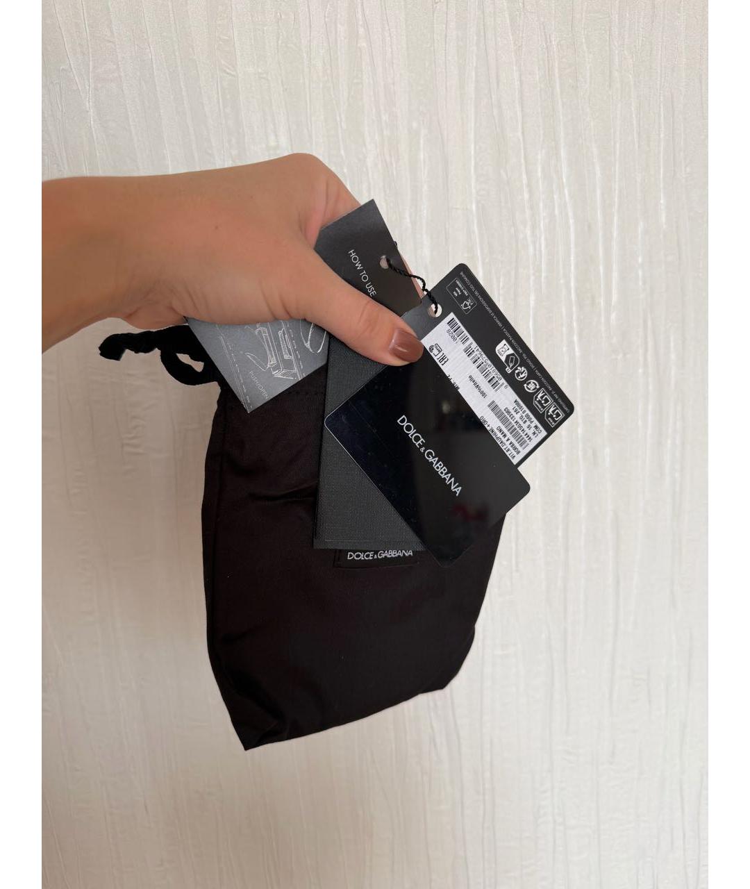 DOLCE&GABBANA Черная кожаная сумка с короткими ручками, фото 7