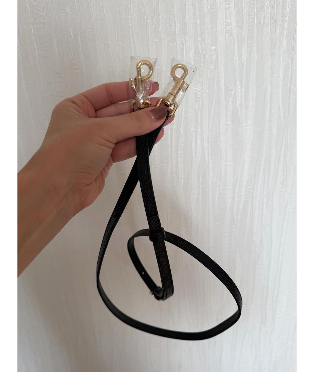 DOLCE&GABBANA Черная кожаная сумка с короткими ручками, фото 5