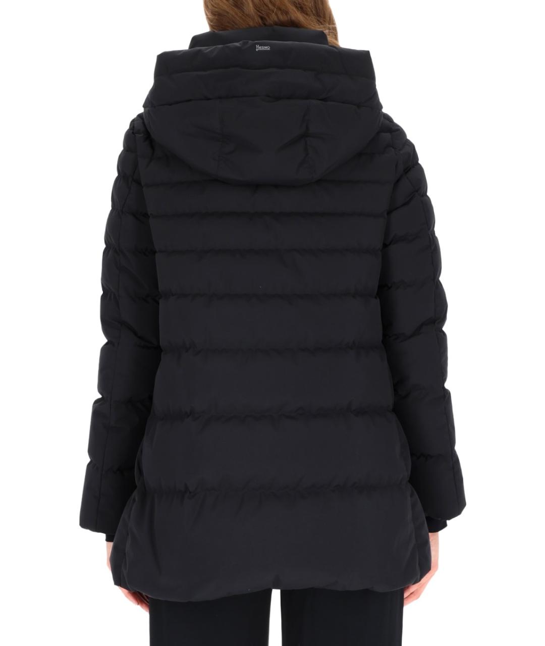 HERNO Черный полиэстеровый пуховик, фото 3