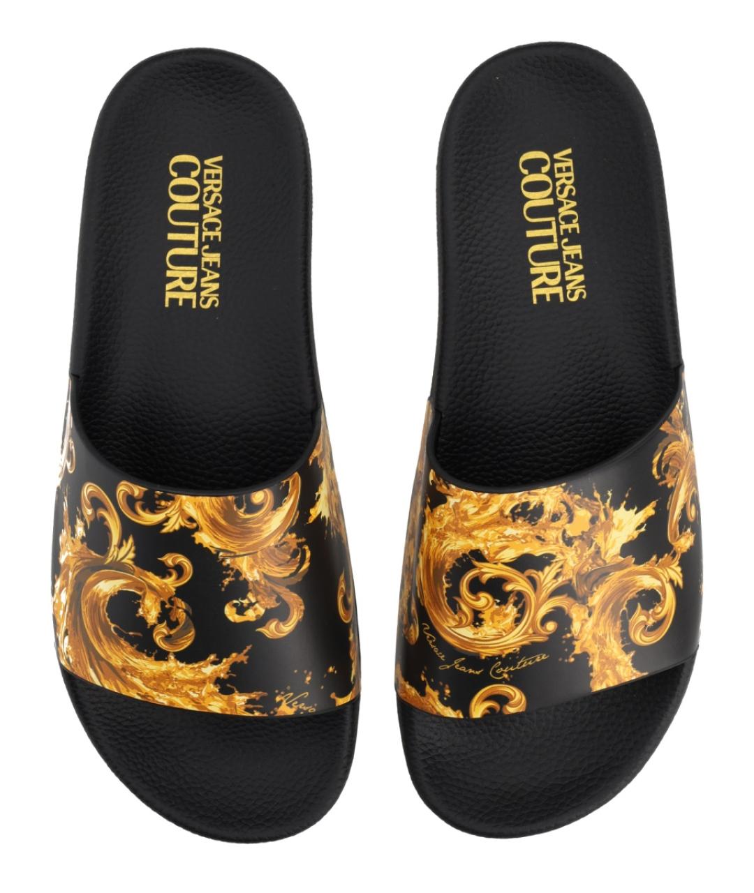 VERSACE JEANS COUTURE Черные шлепанцы, фото 6