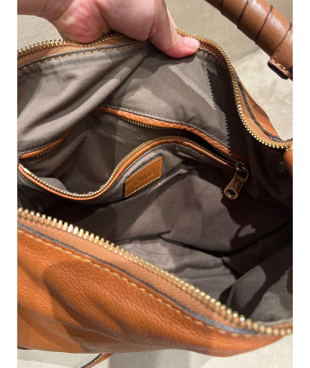 CHLOE Коричневая кожаная сумка через плечо, фото 4